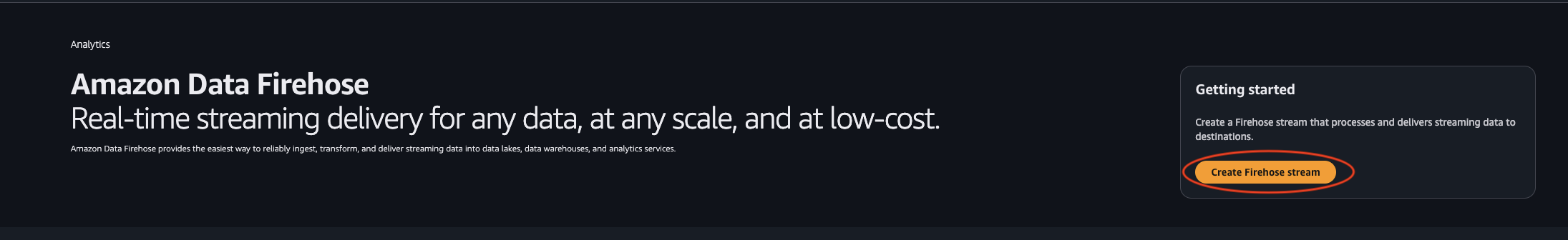 AWS Kinesis Firehose Dashboard